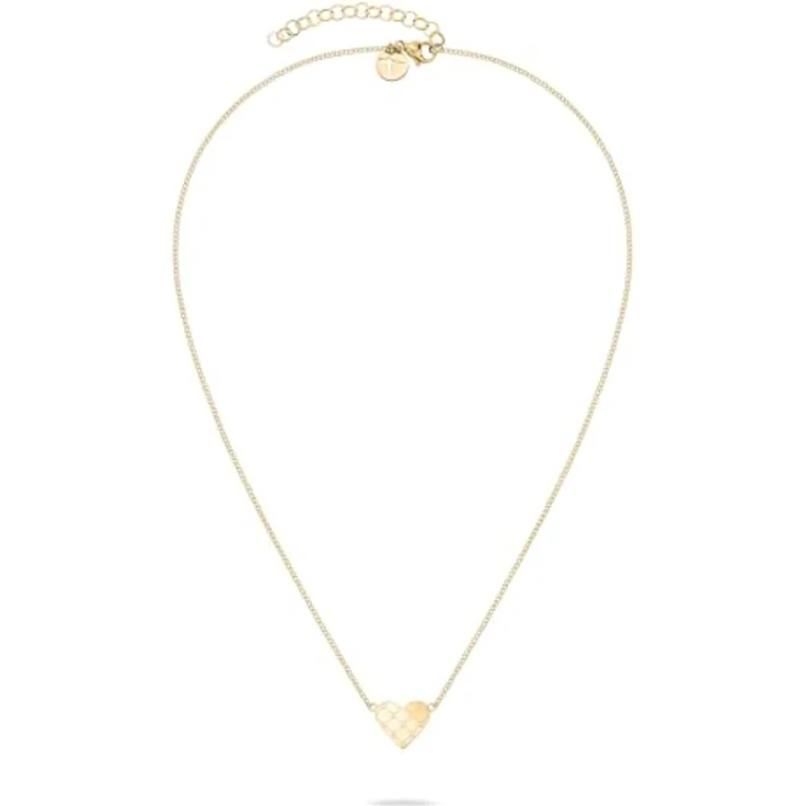Tamaris Halskette TJ-0526-N-45, Herzkette mit Logomania Prägung, Edelstahl IP Gold, 45 cm – Bild 2