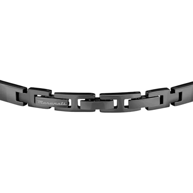 Maserati Herrenarmband JM224ATZ35, Stahl und Keramik, 21,5 cm mit Dreizack-Emblem und Schmuckverschluss – Bild 3