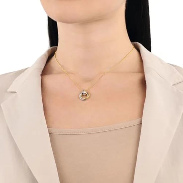 Amor Bicolor Kette mit Anhänger aus Edelstahl, Damen Halsschmuck, Längenverstellbar 42+3 cm, inklusive Schmuck Geschenk Box – Bild 2