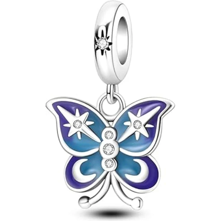 Pandach Damen Charm Anhänger, 925 Sterling Silber mit Zirkonia, passend für Armband und Halskette, kompatibel mit europäischen Charm-Armbändern für Frauen und Mädchen – Bild 1