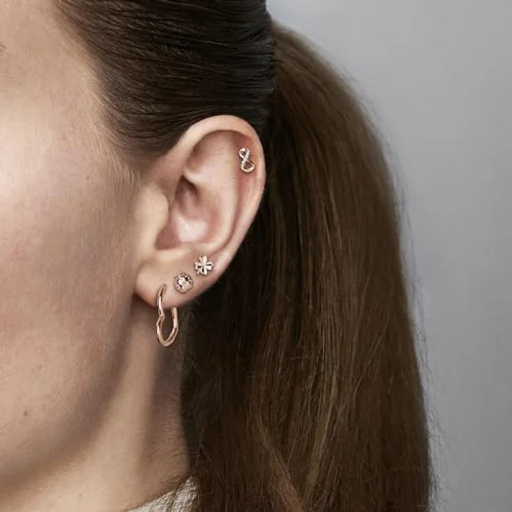 PANDORA ROSE Ohrstecker "Funkelnde Unendlichkeit", 14 Karat rosévergoldet mit klaren Cubic Zirkonia – Bild 4