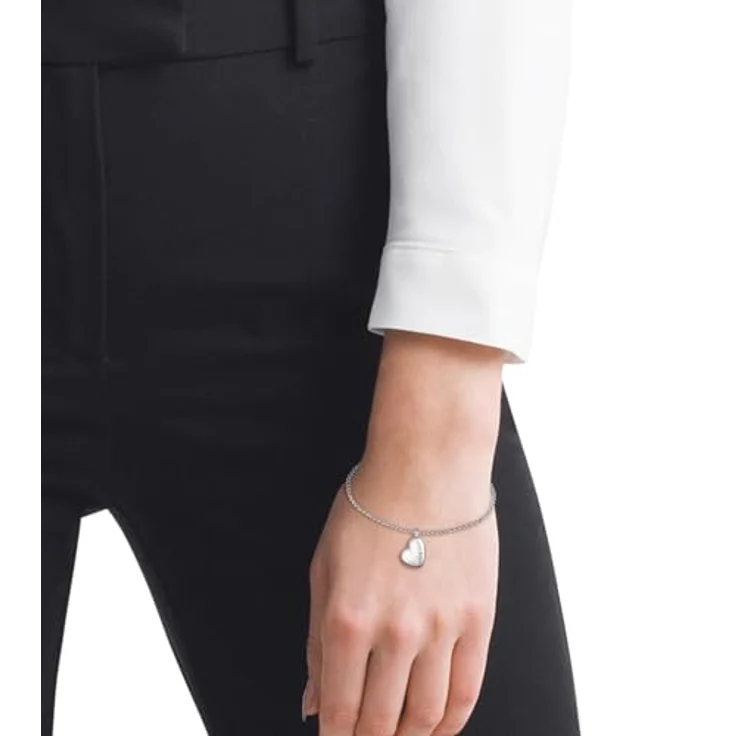 BOSS Jewelry HONEY Armband für Damen, Edelstahl mit herzförmigem Anhänger und 25 mm Verlängerung, 160 mm Innendurchmesser – Bild 3