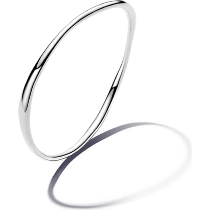 PANDORA Essence Organisch Geformter Armreif aus Sterling Silber, 17 cm, elegantes Design mit wellenförmigem Profil – Bild 2