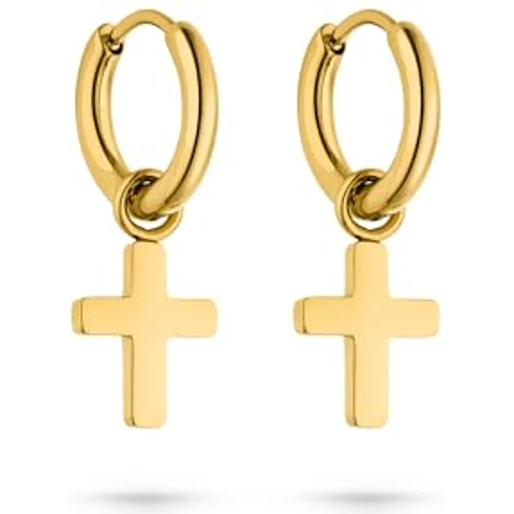 s.Oliver Creolen Ohrring, elegante goldene Edelstahl-Creolen, wasserfest & hautfreundlich, 22 mm – Bild 1