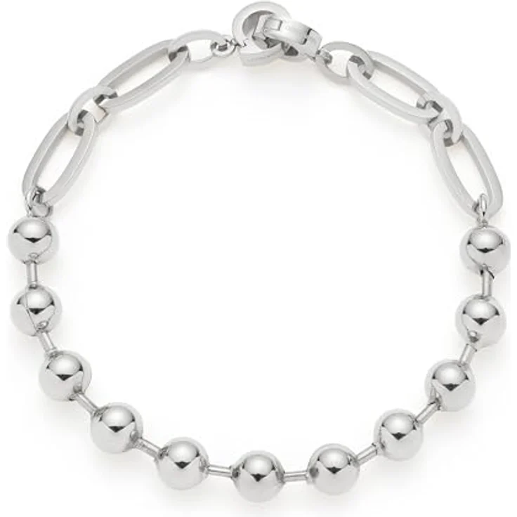 JEWELS BY LEONARDO Armband Dotty, silberfarbenes Edelstahl mit Kugeln und stilvollen Stegen, 19 cm, Schmuck Geschenk für Frauen, 024924 – Bild 1
