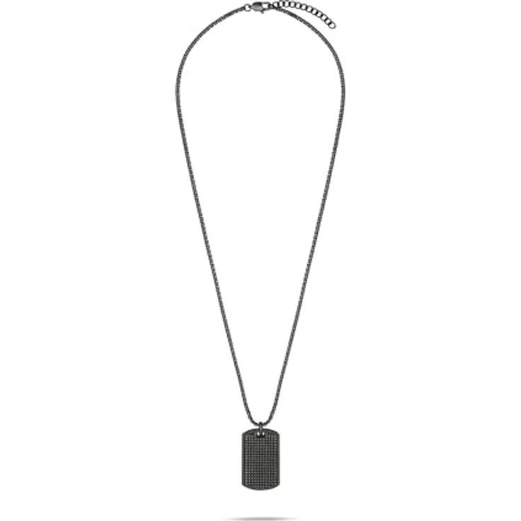s.Oliver Herren Necklace - mattierte Edelstahl-Halskette mit Taganhänger - IP Gun - verstellbar bis 60 cm - wasserfest & hautfreundlich – Bild 2