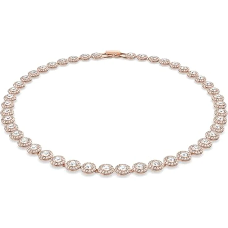 Swarovski Una Angelic Halskette, Rund, Weiss, Roségold-Legierungsschicht, mit Kristallpavé für besondere Anlässe – Bild 1