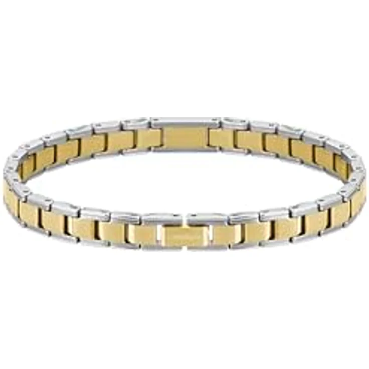 Lacoste Gliederarmband METROPOLE EDGE, Edelstahl mit IP-Vergoldung in Gelbgold, 190 mm, H-Glieder-Konstruktion mit emailliertem Krokodillogo – Bild 3
