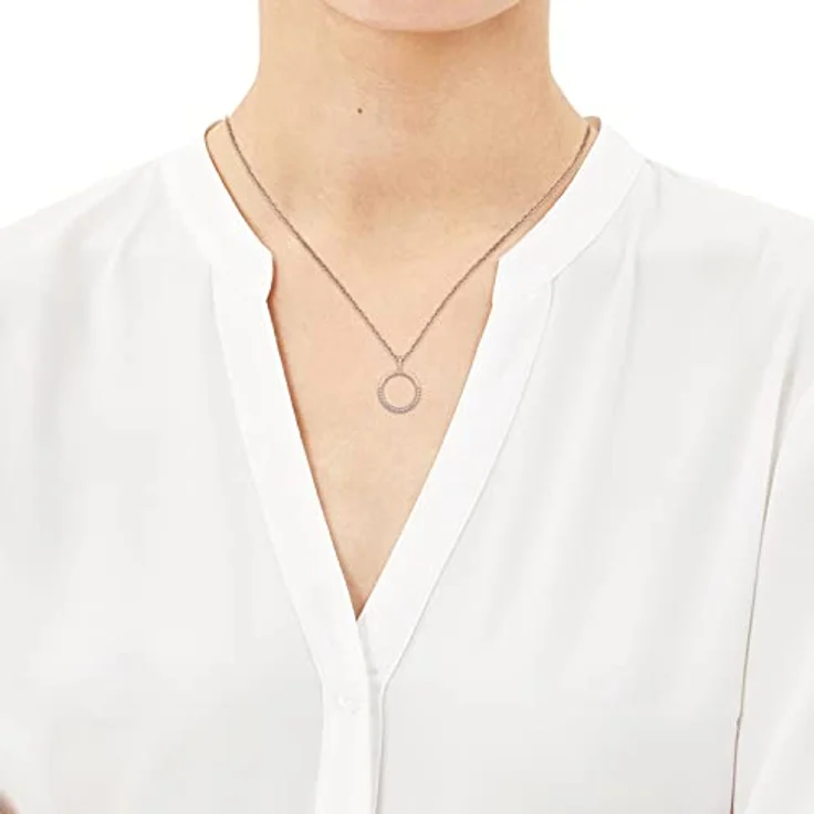 s.Oliver Damen-Halskette mit Notenschlüssel-Anhänger, 925 Sterling Silber mit Zirkonia, 42+3 cm, inklusive Schmuck Geschenk Box – Bild 4