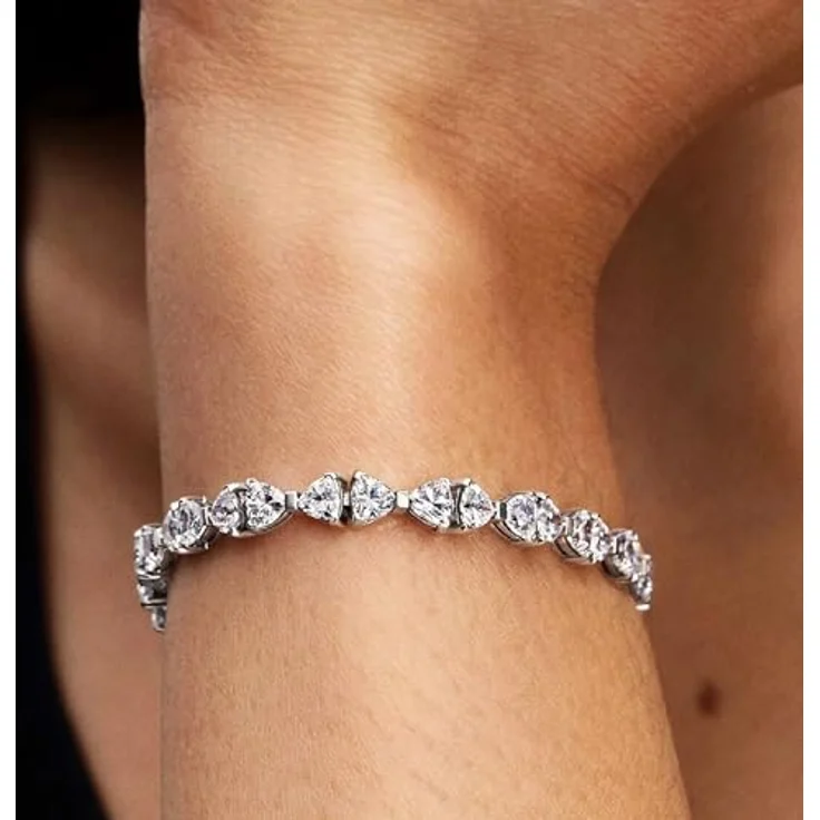 PANDORA Timeless Schleife Kettenarmband aus Sterling-Silber mit Zirkonia, Größe: 18cm, handgefertigt – Bild 3