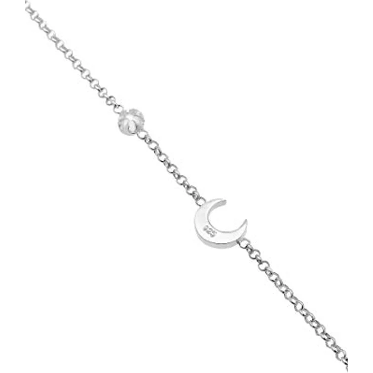 Elli Armband Damen Halbmond Stern Filigran mit Mondstein, 925 Sterling Silber vergoldet – Bild 3