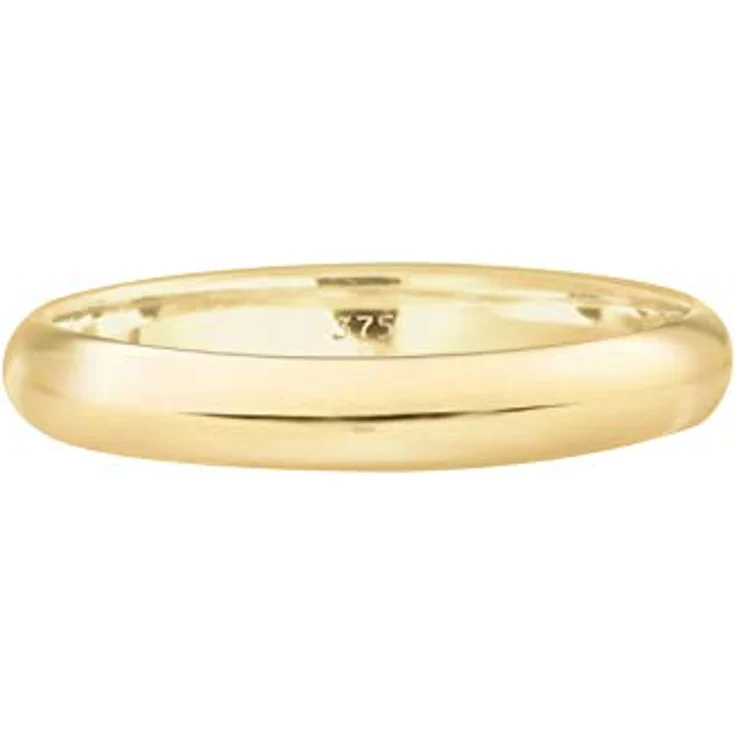 Elli PREMIUM Ring Damen Ehering Klassisch aus 375 Gelbgold, handgefertigt, anlaufgeschützt, hochglanzpoliert – Bild 2