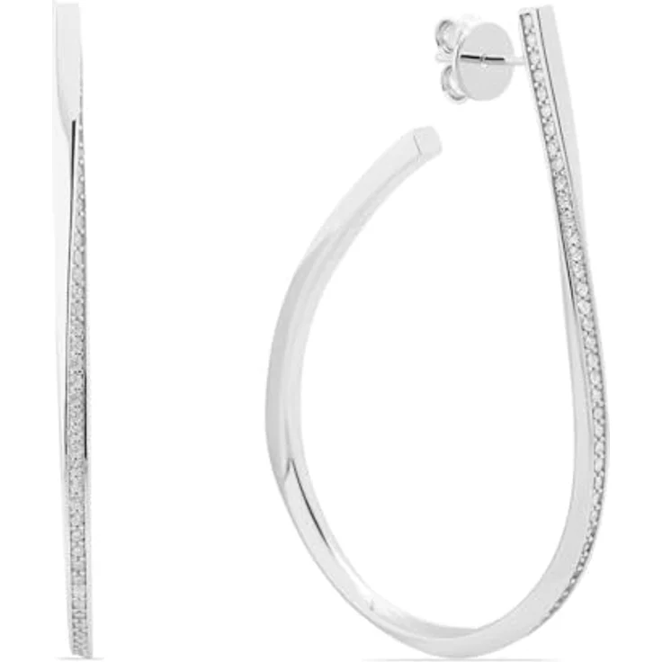 JETTE Damen-Ohrhänger 925er Silber mit recyceltem Zirkonia, One Size, Silber 32029960 – Bild 1