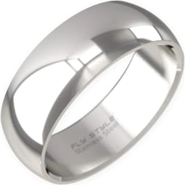 Fly Style Breiter Edelstahl Bandring, Herren Damen Daumenring, 8mm poliert, Größe 18.1mm, hautfreundlicher 316 L Edelstahl – Bild 1