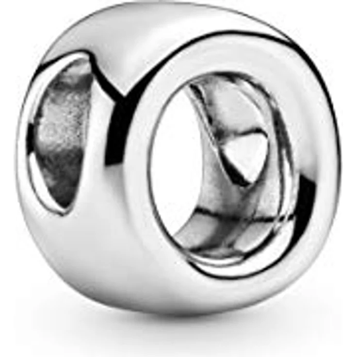 PANDORA Moments Buchstabe O, Wendbares Alphabet-Charm aus Sterling-Silber mit geprägten Herzen und Perlen – kompatibel mit Charm-Armbändern – Bild 1