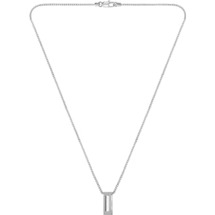 HUGO BOSS CANDOR JEWELRY Halskette mit Anhänger für Herren aus Edelstahl, skulpturaler Look, 609 mm lang, Karabinerverschluss