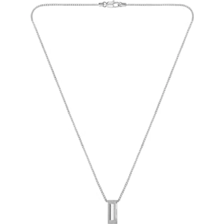 HUGO BOSS CANDOR JEWELRY Halskette mit Anhänger für Herren aus Edelstahl, skulpturaler Look, 609 mm lang, Karabinerverschluss – Bild 1