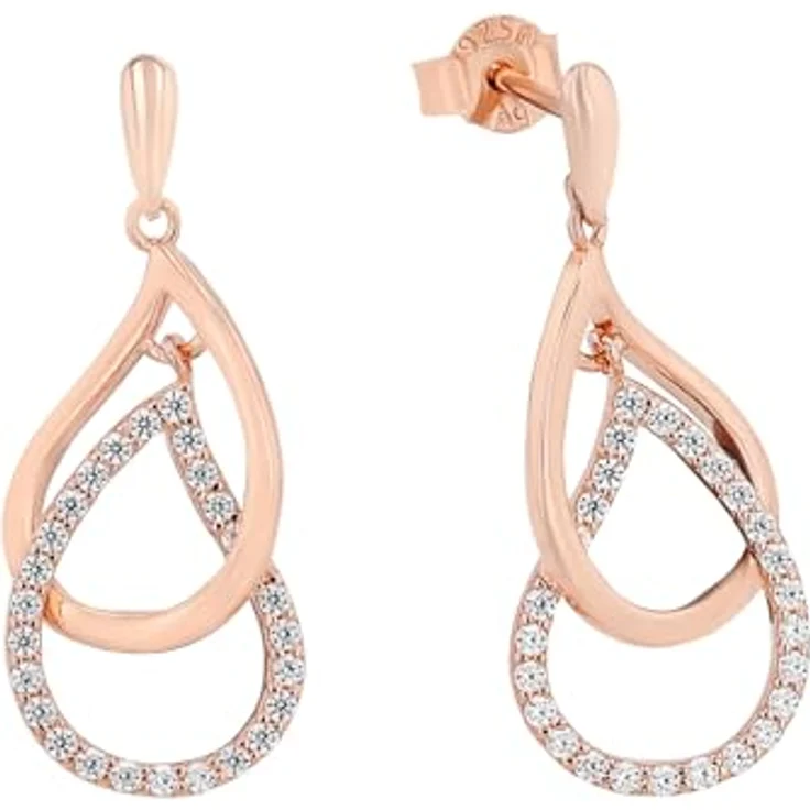 Amor Ohrring für Damen, Sterling Silber 925, Zirkonia, Stecker – Bild 1