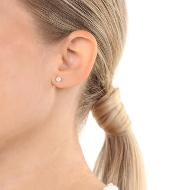 Amor Paar Ohrstecker Perlenohrringe, 925 Sterling Silber mit Muschelkernperle, Trachtenschmuck für Damen – Bild 2
