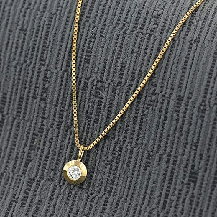 trendor Gold Anhänger mit Zirkonia an goldplattierter Venezia-Kette, 333er Gold, 40 cm, zeitloser Halsschmuck für Damen, ideal als Geschenk – Bild 3