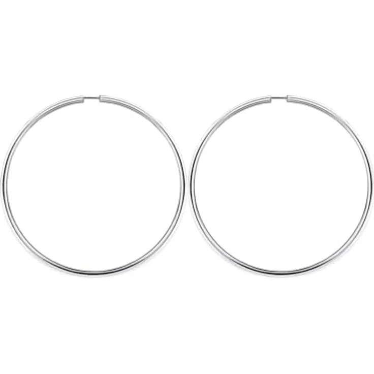 Rafaela Donata Damen-Creolen 925 Sterling Silber, 70 mm, runde Basic Ohrringe mit Steckverschluss, anlaufgeschützt – Bild 2