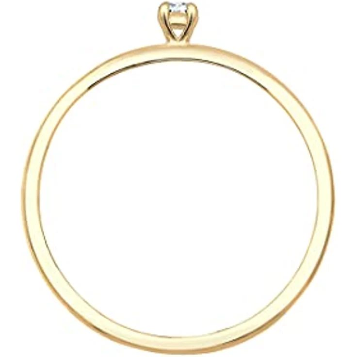 Elli DIAMONDS Damenring Engagement Solitaire mit Diamant (0.015 ct.) in 585 Gelbgold, handgefertigt, anlaufgeschützt, hochglanzpoliert – Bild 3