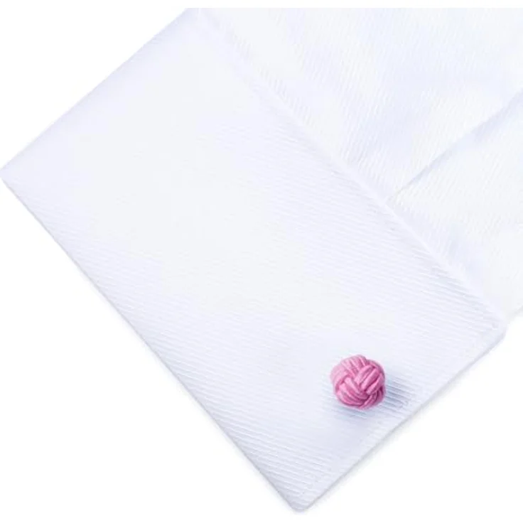 HONEY BEAR Seidenknoten Manschettenknöpfe, 1 Paar, handgefertigt aus weicher Seide, 8 mm Durchmesser, für Herren/Damen, ideal für Hochzeit und formelle Anlässe – Bild 2