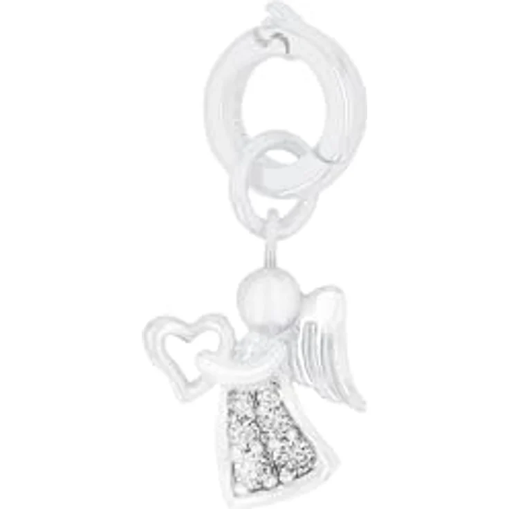 Amor Charm "Engel" 925 Sterling Silber mit Zirkonia, 20 mm, Weiß, inklusive Schmuck Geschenk Box, 2038517 – Bild 2