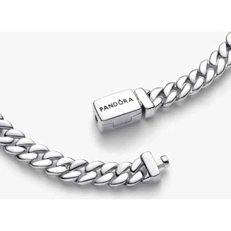 PANDORA Timeless Cuban-Kettenarmband aus Sterling Silber, hochglanzpoliert, Größe: 18cm, 594367C00-18 – Bild 2