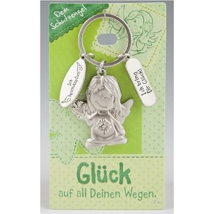Depesche 7518-004 Schutzengel Schlüssel-Anhänger aus Metall mit Strass-Steinen, Glücksbringer mit liebevoller Botschaft, inkl. Schlüsselring, für besondere Menschen – Bild 2