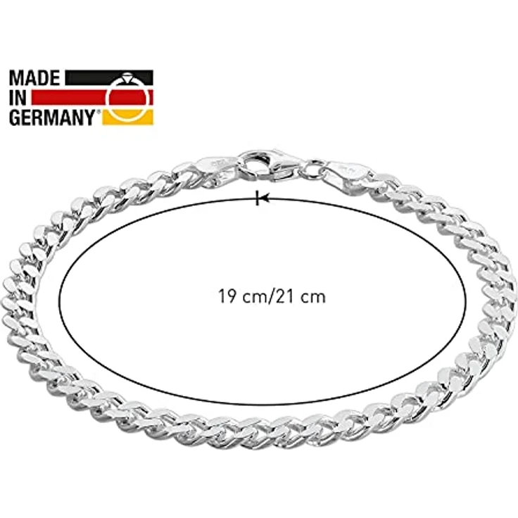 trendor Armband für Männer Silber 925 Flachpanzer 4,7 mm breit, 21 cm, hochwertiges Echt-Silber, eleganter Schmuck für Herren – Bild 4