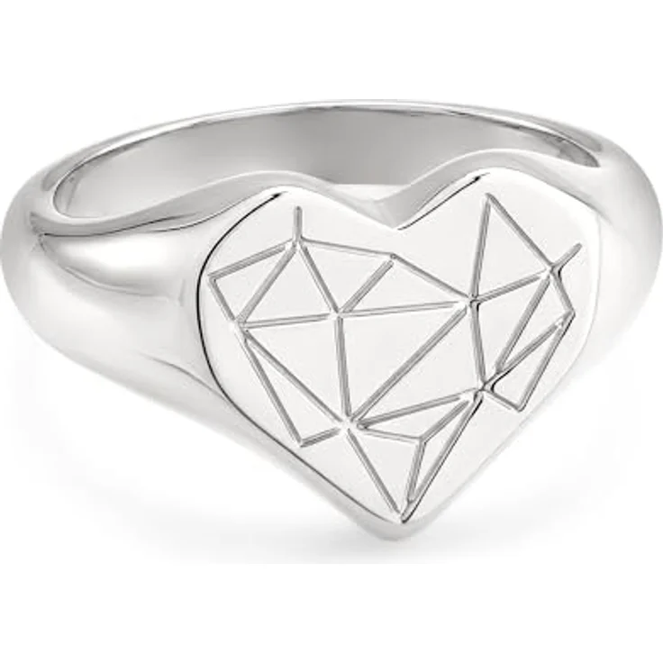 Liebeskind Berlin Fingerring Damen Edelstahl, geometrisches Herzdesign, poliert – Bild 4