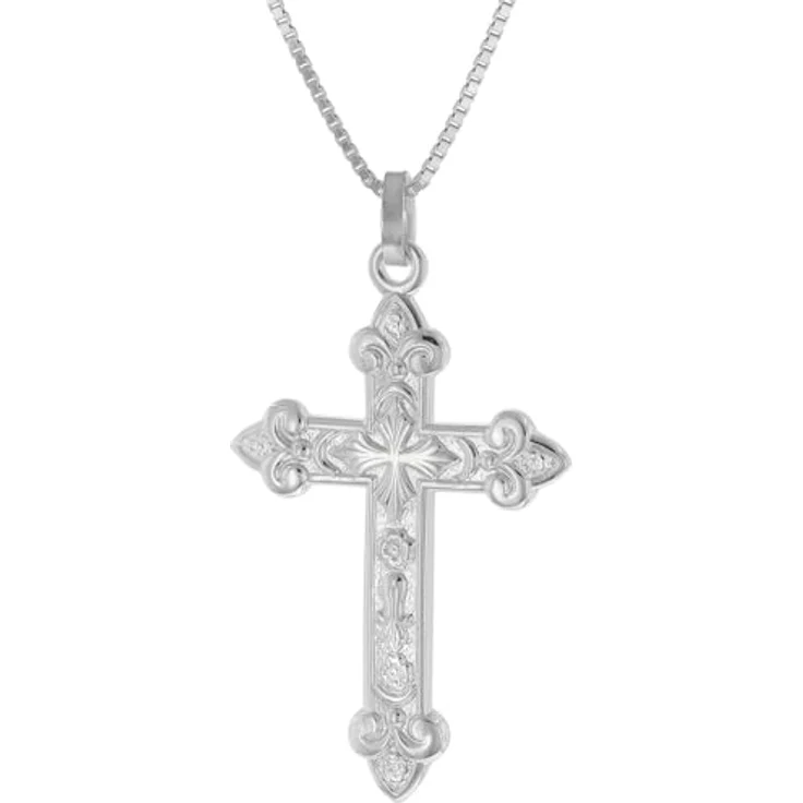 trendor Herren-Halskette mit orthodoxem Kreuz 35 mm, 925 Silber, Venezianer-Kette, 50 cm, elegantes Geschenk in Schmuck-Box – Bild 1