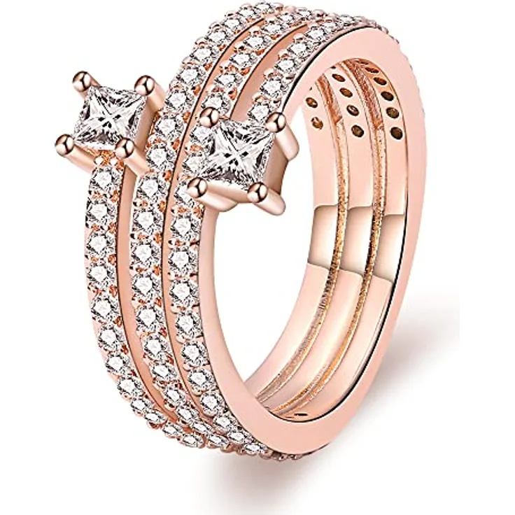 KUNSIR 925 Sterling Silber Liebesknoten Ring für Damen mit kubischem Zirkonia, Retro-Vintage Design, Geschenkverpackung