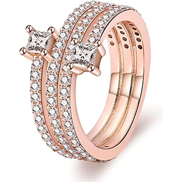 KUNSIR 925 Sterling Silber Liebesknoten Ring für Damen mit kubischem Zirkonia, Retro-Vintage Design, Geschenkverpackung – Bild 1