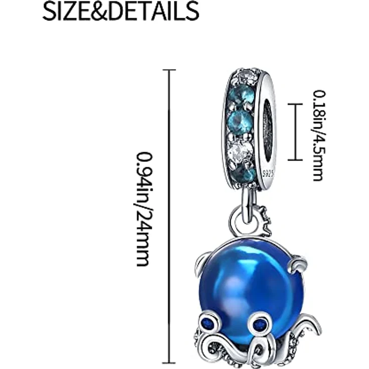 Pandach Charm Anhänger für Damen aus 925 Sterling Silber mit Zirkonia, kompatibel mit europäischen Armbändern und Halsketten, romantisches Geschenk für Frauen und Mädchen C17 – Bild 4
