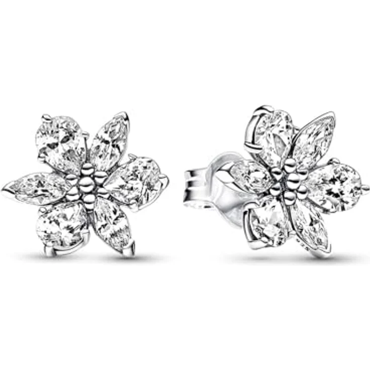 PANDORA Timeless Funkelnde Herbarium Cluster Ohrringe, Sterling Silber mit Zirkonia in Silber, inspiriert von der Natur – Bild 2