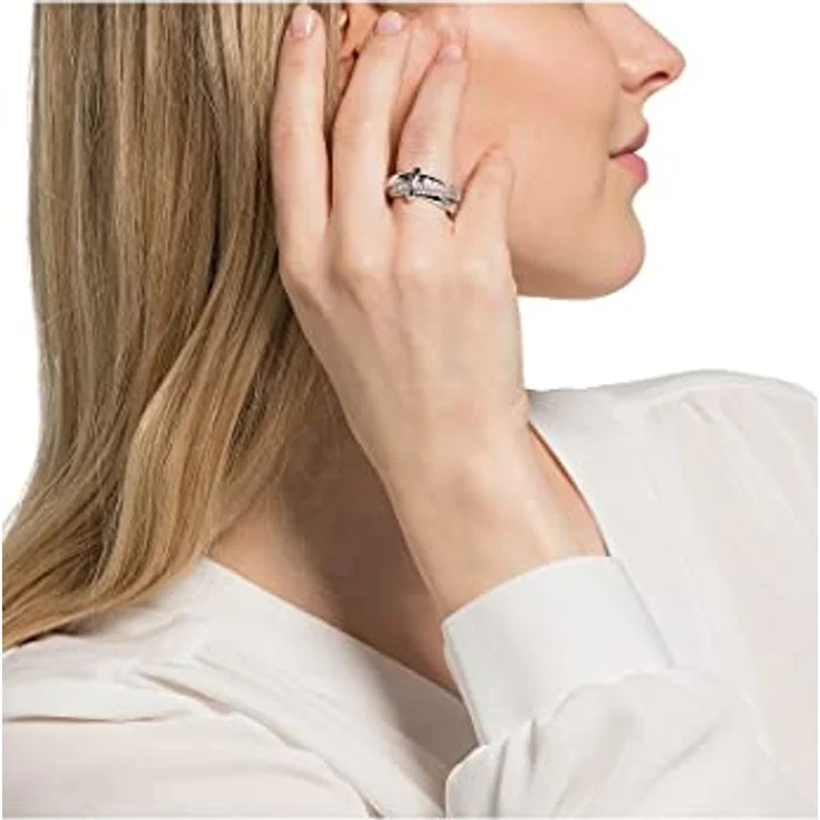 JETTE Damenring 925er Silber mit 62 Zirkonia in Pavé-Optik, rhodiniert – Bild 3