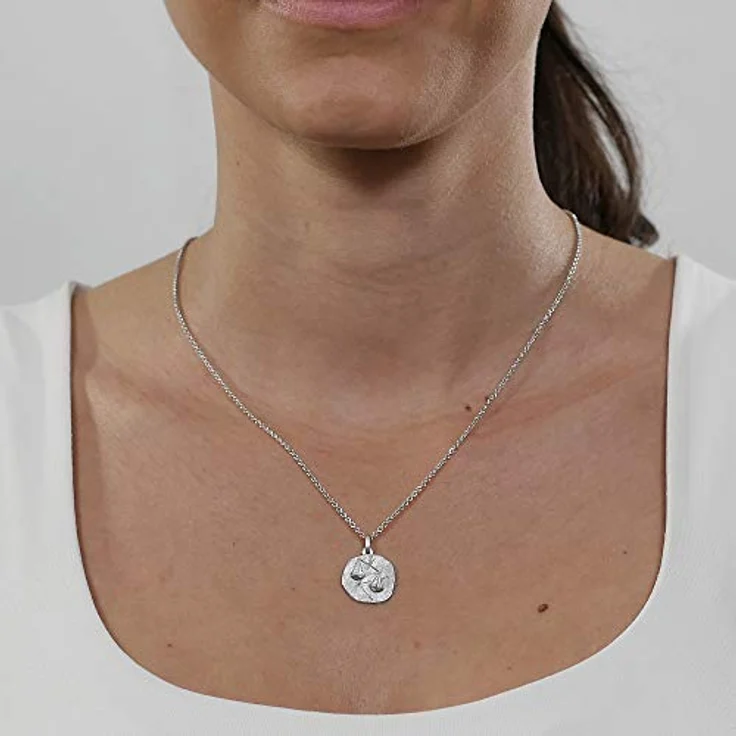 trendor Sternzeichen Waage Halskette 925 Silber, Ø 16 mm, anlaufgeschützter Anhänger mit 60 cm Kette für Damen, Herren und Kinder – Bild 5