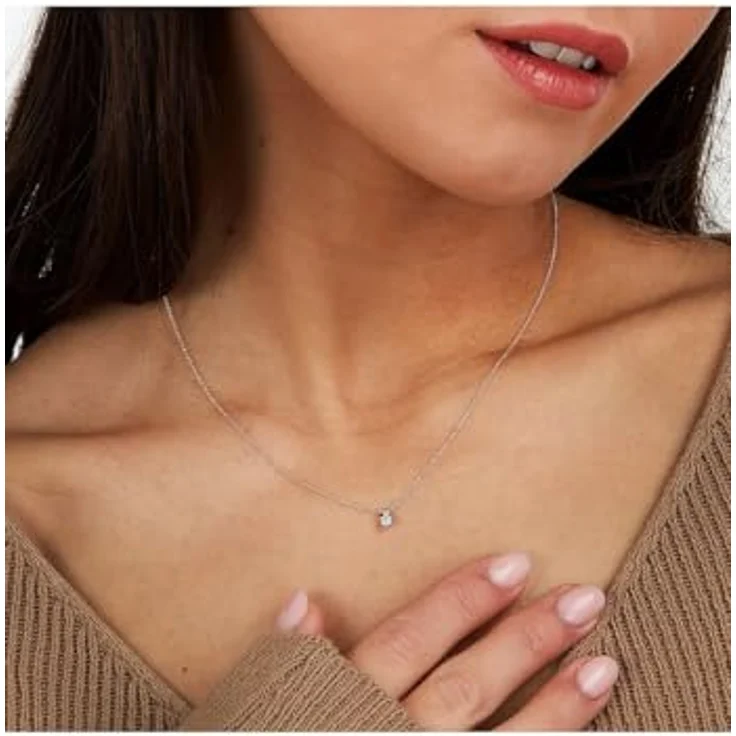 CHRIST Damen-Kette 750er Weißgold mit 1 Diamant, One Size – Bild 3