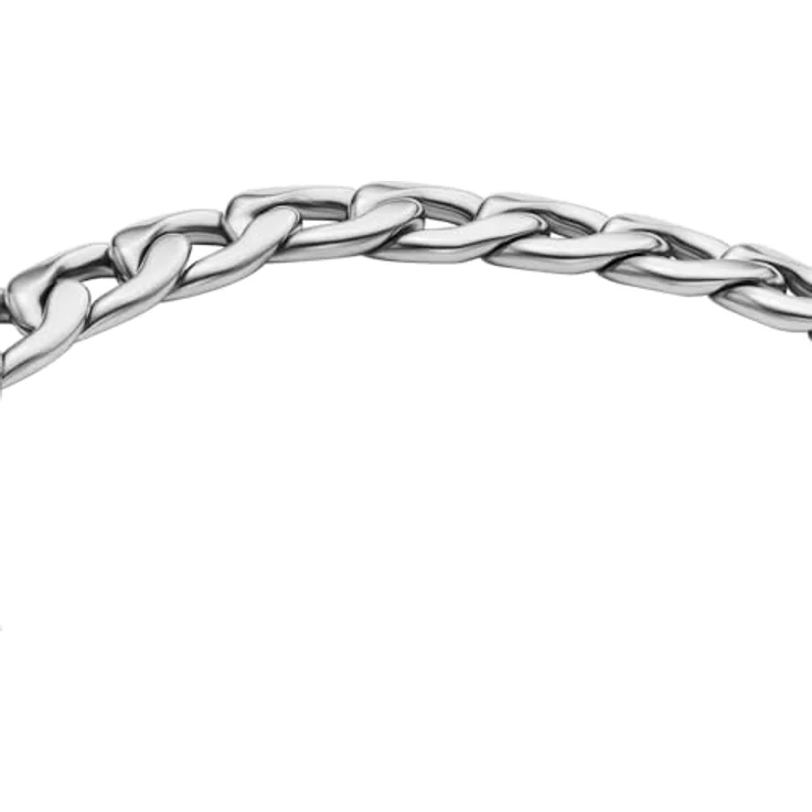 Fossil Runder Sternzeichen-Anhänger Halskette aus Edelstahl, Silberfarben mit Karabinerverschluss und glänzendem Finish – Bild 3