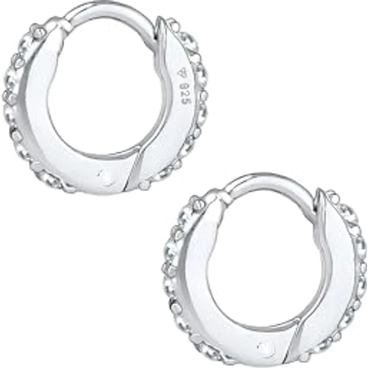 Elli Ohrringe Damen Creolen Mini Funkelnd mit Swarovski Kristallen in 925 Sterling Silber – Bild 3