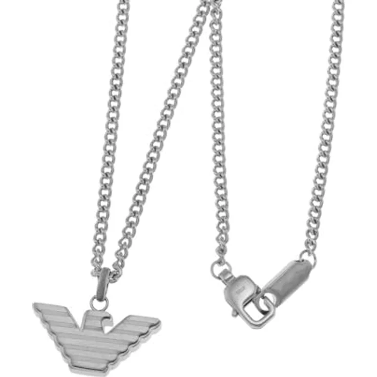 Emporio Armani Herren-Halskette, Edelstahl Silber, Länge: 525mm, Breite: 24mm, Karabinerverschluss – Bild 3