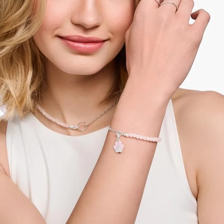 Thomas Sabo Charm Club Original Charm-Anhänger Pfote, aus recyceltem 925 Silber mit Karabinerverschluss, für Armbänder und Ketten, vielseitige Kombinationsmöglichkeiten – Bild 2