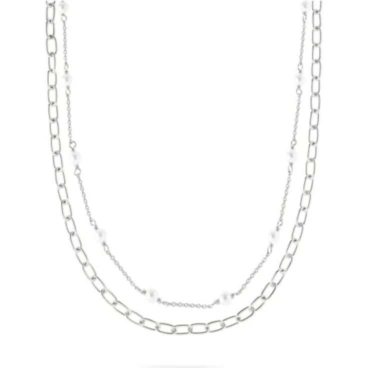 CHRIST Damen-Halskette 925er Silber, recycelter Muschelkern, One Size, Silber 32030522 – Bild 1