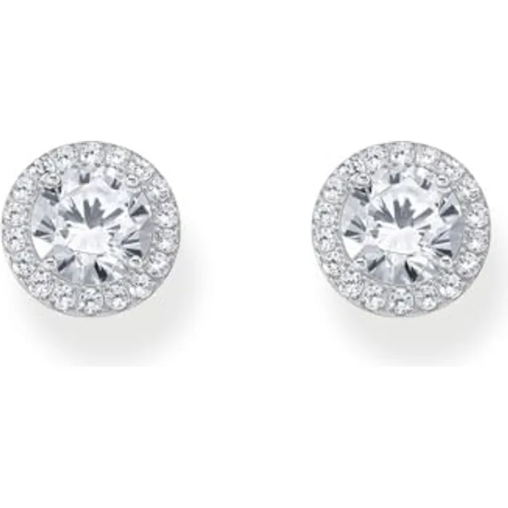 Thomas Sabo Ohrstecker H2304-051-14, 925er Silber mit Zirkonia-Besatz, zeitlos modern, klar weiß