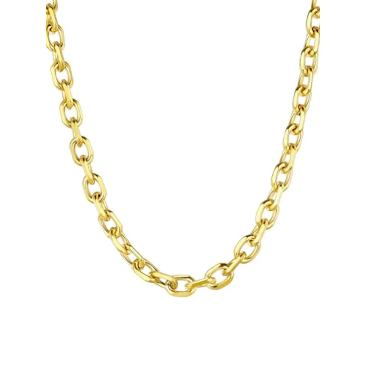 ChainsHouse Rolo Halskette Damen Gold, 66 cm lange 9 mm Edelstahl Ankerkette ohne Anhänger, antiallergen, für Muttertag und besondere Anlässe