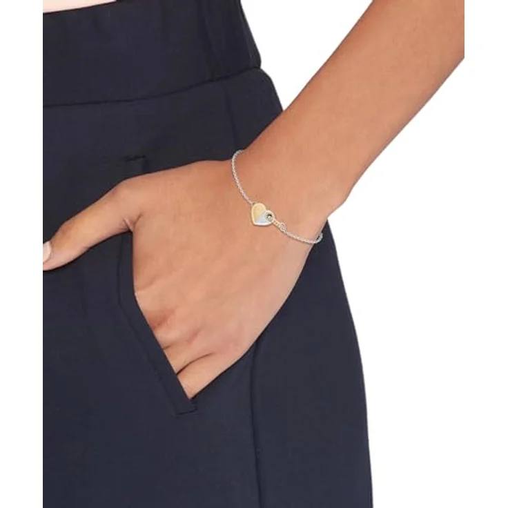 Tommy Hilfiger Jewelry Damen Gliederarmband mit Herz-Charm, vergoldet, 160 mm Innenumfang, Erweiterung 20 mm, Karabinerverschluss – Bild 3