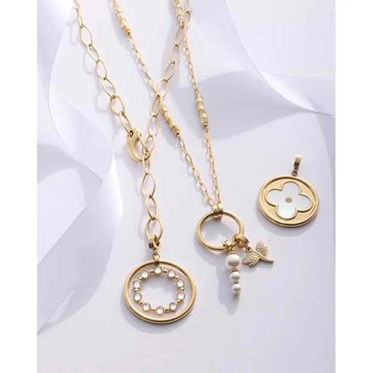 JEWELS BY LEONARDO Anhänger Bobby, goldfarbener Edelstahl Ketten-Anhänger mit beweglichem Innenring und Clip-&-Mix System, Schmuck Geschenk für Frauen, 024944 – Bild 5