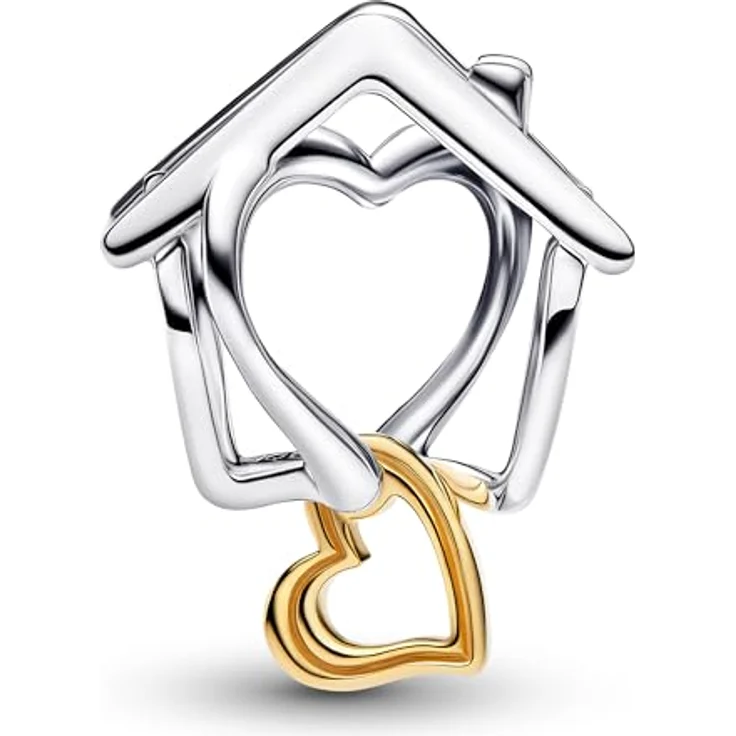 PANDORA Geschenkset Damen Silber 925, Armband mit Haus-Charm „With You I'm Home“, 19 cm, elegantes Schmuck-Set, romantische Geschenkidee – Bild 3